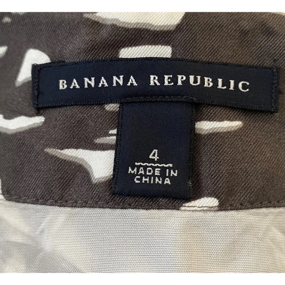 Banana Republic Womens Brown Ivory Sleeveless Silk Dress Pockets Size 4 - Picture 3 of 6